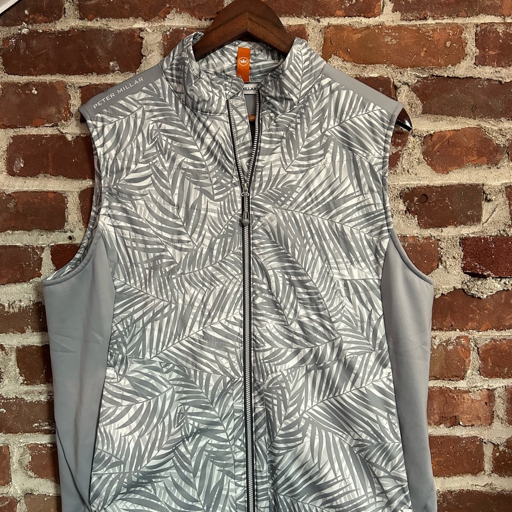 Peter Millar Gray Leaf Print Vest